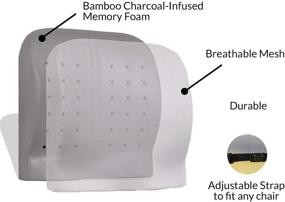 img 3 attached to 🪑 Подушка для поясницы с поддержкой от Coop Home Goods - Облегчение боли в пояснице - Охлаждающая подушка для спины для офисного кресла, автомобильного сиденья - Пена с памятью на основе бамбукового угля - Регулируемый ремень - Дышащая сетка - Серый