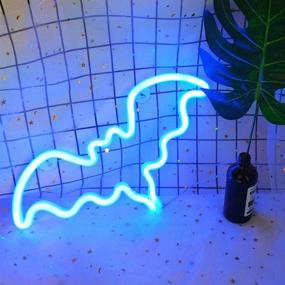 img 1 attached to 🔵 Vibrant Blue Bet Neon Sign for Kids Birthday Room Decor - LED Night Light & Party Decoration