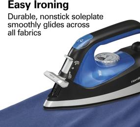 img 1 attached to Hamilton Beach 2-in-1 Handheld Iron & Garment Steamer with Continuous Steam Nozzle - 1200W, Nonstick Soleplate, Blue/Black (14525)