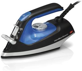 img 4 attached to Hamilton Beach 2-in-1 Handheld Iron & Garment Steamer with Continuous Steam Nozzle - 1200W, Nonstick Soleplate, Blue/Black (14525)