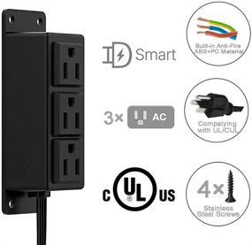 img 2 attached to 💡 Versatile Surface Mounted Power Strip for Desks, Conference Table, Wall or Hotel Improvement - 3 AC Grounded Outlets (3AC)