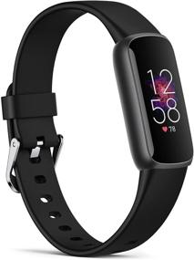 img 4 attached to 🏋️ CAVN Sport Bands for Fitbit Luxe - Soft, Waterproof, Silicone Wristband Straps in Black (L) - Compatible with Women and Men, Breathable Replacement Accessories