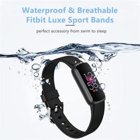 img 2 attached to 🏋️ CAVN Sport Bands for Fitbit Luxe - Soft, Waterproof, Silicone Wristband Straps in Black (L) - Compatible with Women and Men, Breathable Replacement Accessories