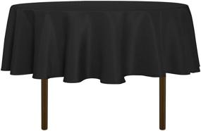 img 4 attached to 🍽️ Enhance Your Dining Experience with sancua Round Tablecloth - 60 Inch - Water Resistant Spill Proof Polyester Table Cloth in Stylish Black