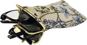 img 2 attached to 👓 Home-X - Convenient Double Tapestry Snap-Shut Eyeglass Case - Holds Two Pairs, Perfect for Readers and Sunglasses