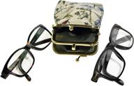 👓 home-x - convenient double tapestry snap-shut eyeglass case - holds two pairs, perfect for readers and sunglasses logo