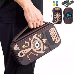 img 4 attached to 🎮 Premium Zelda Silicone Carrying Case for Nintendo Switch: Durable, Portable Pouch with 4 Bonus Thumb Grips