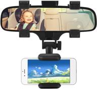 📱 universal car rearview mirror mount holder for smartphone gps, clip-on phone holder for car mirror, vehicle mobile phone mount bracket with rearview mirror clip mount logo