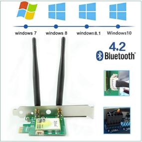 img 1 attached to 🔌 Ziyituod AC 1200Mbps PCIe WiFi Bluetooth карта: Высокоскоростной Intel беспроводной ac-7265 с Bluetooth 4.2, до 867Mbps, 5GHz PCI беспроводная сетевая карта для настольного компьютера, совместима с Windows 10/8/7 32/64-бит.