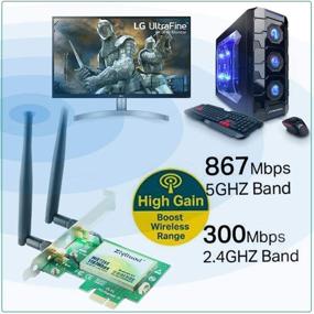 img 3 attached to 🔌 Ziyituod AC 1200Mbps PCIe WiFi Bluetooth карта: Высокоскоростной Intel беспроводной ac-7265 с Bluetooth 4.2, до 867Mbps, 5GHz PCI беспроводная сетевая карта для настольного компьютера, совместима с Windows 10/8/7 32/64-бит.