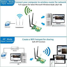 img 2 attached to 🔌 Ziyituod AC 1200Mbps PCIe WiFi Bluetooth карта: Высокоскоростной Intel беспроводной ac-7265 с Bluetooth 4.2, до 867Mbps, 5GHz PCI беспроводная сетевая карта для настольного компьютера, совместима с Windows 10/8/7 32/64-бит.