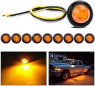 🚦 nilight tl-03 10 pcs 3/4” round led clearance lights for trucks, rvs, cars, trailers, vans, caravans, boats - amber, 12v, bullet marker indicators - 2 years warranty logo