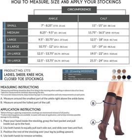 img 1 attached to 🧦 Truform Compression 15-20mmHg Sheer Knee High Stocking, Large (Pack of 2) - Supportive & Stylish Beige Compression Socks for Effective Relief