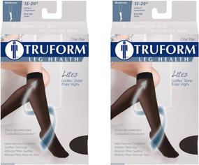 img 2 attached to 🧦 Truform Compression 15-20mmHg Sheer Knee High Stocking, Large (Pack of 2) - Supportive & Stylish Beige Compression Socks for Effective Relief