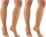 🧦 truform compression 15-20mmhg sheer knee high stocking, large (pack of 2) - supportive & stylish beige compression socks for effective relief логотип