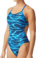 tyr lambent cutoutfit blue green sports & fitness for water sports logo