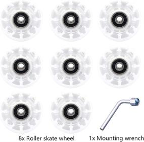 img 1 attached to 🛼 Nezylaf 8 Pack 78A Light up Roller Skate Wheels: Ultimate Double Row Skating and Skateboard Accessory