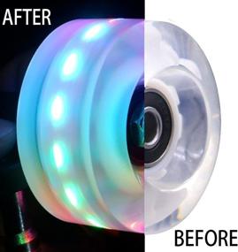 img 3 attached to 🛼 Nezylaf 8 Pack 78A Light up Roller Skate Wheels: Ultimate Double Row Skating and Skateboard Accessory