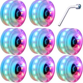 img 4 attached to 🛼 Nezylaf 8 Pack 78A Light up Roller Skate Wheels: Ultimate Double Row Skating and Skateboard Accessory