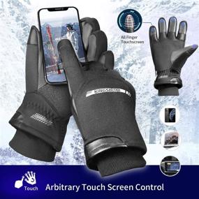 img 1 attached to KINGSBOM -40℉ Winter Waterproof Thermal Gloves - 3M Thinsulate Windproof Touch Screen Warm Gloves - Ideal for Driving, Cycling, Riding, Running & Outdoor Sports - Unisex - Black