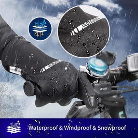 img 2 attached to KINGSBOM -40℉ Winter Waterproof Thermal Gloves - 3M Thinsulate Windproof Touch Screen Warm Gloves - Ideal for Driving, Cycling, Riding, Running & Outdoor Sports - Unisex - Black