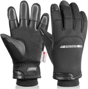 img 4 attached to KINGSBOM -40℉ Winter Waterproof Thermal Gloves - 3M Thinsulate Windproof Touch Screen Warm Gloves - Ideal for Driving, Cycling, Riding, Running & Outdoor Sports - Unisex - Black