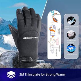 img 3 attached to KINGSBOM -40℉ Winter Waterproof Thermal Gloves - 3M Thinsulate Windproof Touch Screen Warm Gloves - Ideal for Driving, Cycling, Riding, Running & Outdoor Sports - Unisex - Black
