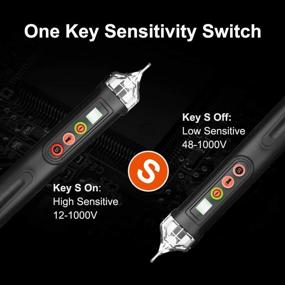 img 2 attached to 🔦 LOMVUM Dual Non Contact Voltage Tester: 12V-1000V/48V-1000V Range, LED Flashlight, Alarm Mode & Live/Null Wire Judgment