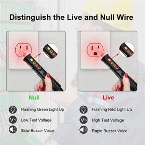 img 1 attached to 🔦 LOMVUM Dual Non Contact Voltage Tester: 12V-1000V/48V-1000V Range, LED Flashlight, Alarm Mode & Live/Null Wire Judgment