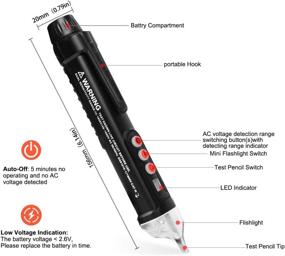 img 3 attached to 🔦 LOMVUM Dual Non Contact Voltage Tester: 12V-1000V/48V-1000V Range, LED Flashlight, Alarm Mode & Live/Null Wire Judgment