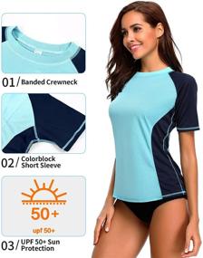 img 2 attached to ATTRACO Women's UPF 50+ Short Sleeved Active Rashguard: Stay Protected in Style with this Solid Workout Top and Sports Swim Tee