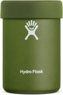 🥤 hydro flask can cooler cup - 12 oz, olive - stainless steel & vacuum insulated - with removable rubber boot logo