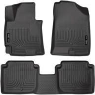 накидки для пола husky liners 98941 weatherbeater, черные - 🚗 подходят для hyundai elantra sedan 2014-16 года выпуска - передние и задние сидения логотип