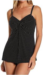 img 1 attached to Miraclesuit Women's Swimwear Pin Point Love Knot 👙 Sweetheart Neckline Full Bust Support Tankini Top with Underwire Bra
