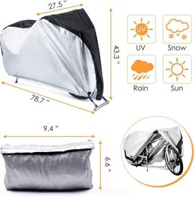 img 3 attached to 🚲 Acelane Waterproof Bicycle Cover - Indoor Outdoor Storage, Windproof Rain Cover for 29 inch Mountain Road Bike Cruiser Scooter - All Season & All Weather, UV 50+ Protection, Lock Hole & Carry Bag