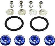 🚗 enhance your ride with jdmspeed blue universal cnc billet bumper trunk quick release fastener kit logo