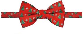 img 2 attached to 🎄 Stylish Retreez Pre-tied Boy's Bow Tie with Christmas Tree and Snowflakes Design
