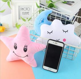 img 2 attached to 🌙 3 Pcs Stuffed Moon Star Cloud Plush Toys: Soft Car and Home Decor Gifts