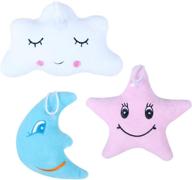 🌙 3 pcs stuffed moon star cloud plush toys: soft car and home decor gifts logo