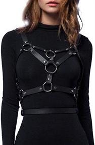 img 4 attached to 🔗 LINE Leather Straps: Punk-inspired Adjustable Body Chest Caged Waist Belts