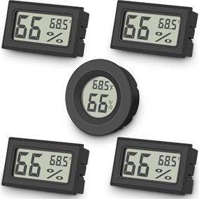 img 4 attached to 🌡️ 5-Pack Mini Digital Thermometer Hygrometer for Indoor Rooms - Monitor Temperature & Humidity, Large LCD Display in Fahrenheit or Celsius - Ideal for Greenhouse, Home, Reptiles, Humidors, Office, and Garden