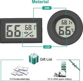 img 1 attached to 🌡️ 5-Pack Mini Digital Thermometer Hygrometer for Indoor Rooms - Monitor Temperature & Humidity, Large LCD Display in Fahrenheit or Celsius - Ideal for Greenhouse, Home, Reptiles, Humidors, Office, and Garden
