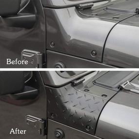 img 4 attached to 🚙 Enhance Your Jeep Wrangler JL with RT-TCZ Cowl Body Armor - Premium Exterior Accessories Parts in Textured Black (2018-2019 Models)