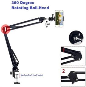 img 2 attached to 📱 Universal Phone Video Stand: Overhead Camera Mount for iPhone, Samsung - Ideal for Live Streaming, Baking, Crafts, Tutorials, Online Lessons
