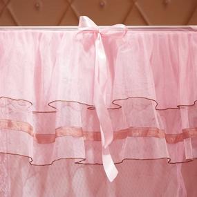 img 2 attached to 🎀 UOZZI BEDDING Pink Canopy Bed Curtain with 4 Corners Post for Girls & Adults - Cute Cozy Drape Square Netting for Twin Bed - 4 Opening 45" W x 80" L Mosquito Net - Princess Bedroom Decoration