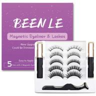 2020 upgrade: beenle magnetic eyelashes kit - magnetic eyeliner with 2 tubes & 5 pairs of 6 magnets magnetic eyelashes – natural look, no glue needed logo