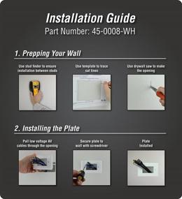 img 2 attached to 🔌 DATA COMM Electronics Легкая монтажная пластина для встраиваемого низковольтного кабеля - белая (Модель 45-0008-WH)