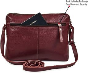 img 1 attached to 👜 Premium Small Soft Pebbled Leather Crossbody Handbags & Purses - Triple Zip Sling Crossover Shoulder Bag for Women
