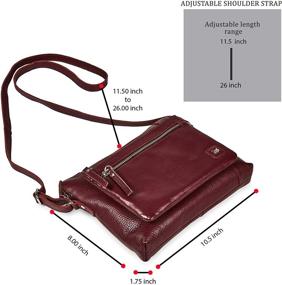 img 3 attached to 👜 Premium Small Soft Pebbled Leather Crossbody Handbags & Purses - Triple Zip Sling Crossover Shoulder Bag for Women