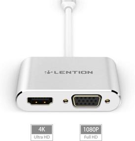 img 3 attached to Адаптер LENTION USB C к HDMI и VGA: 4K / 30 Гц, MacBook Pro, Новый Mac Air / iPad Pro, Surface, стабильный драйвер (CB-C51s, серебристый)